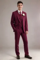 Jago Burgundy 3-Piece Suit