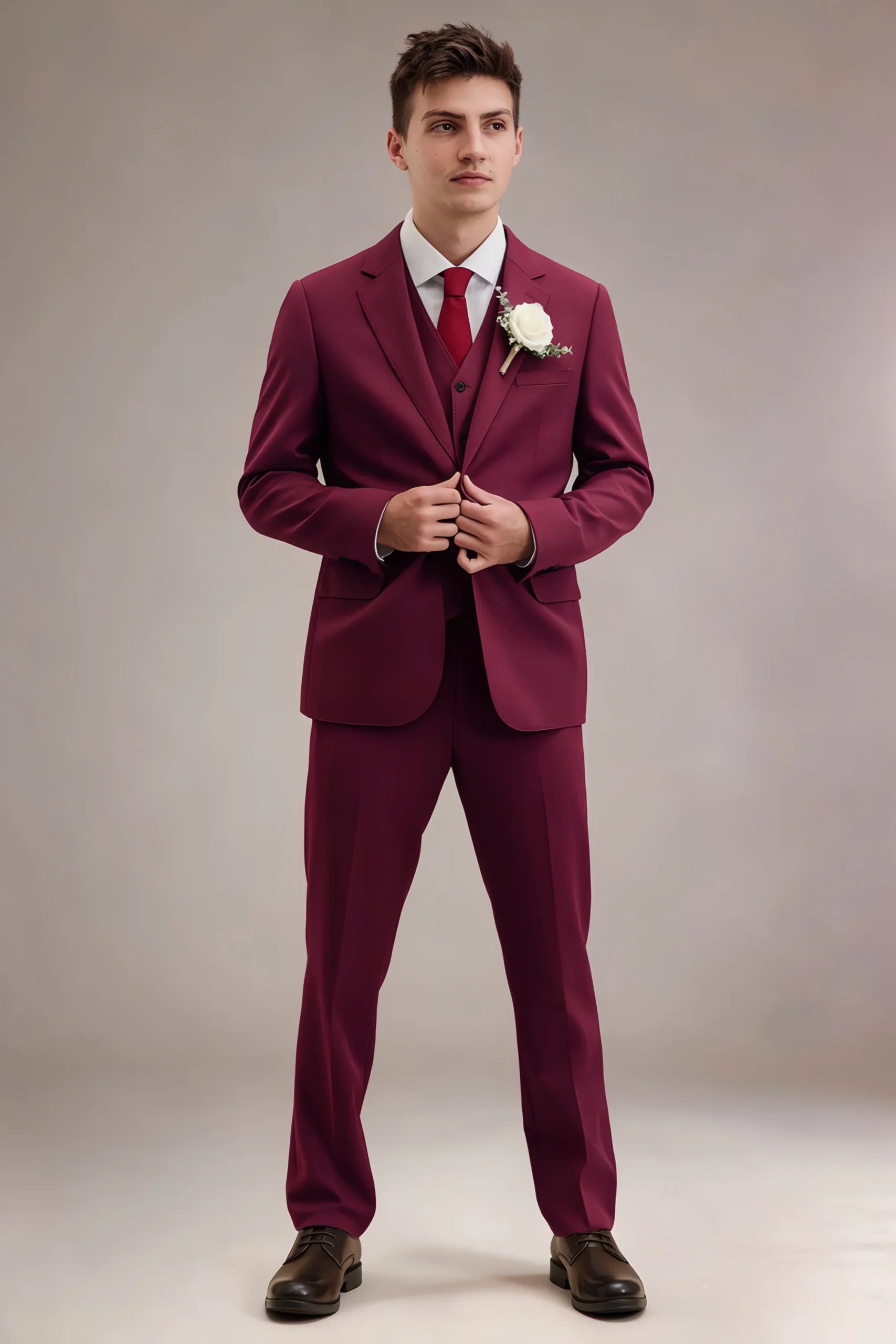 Jago Burgundy 3-Piece Suit - Image 4