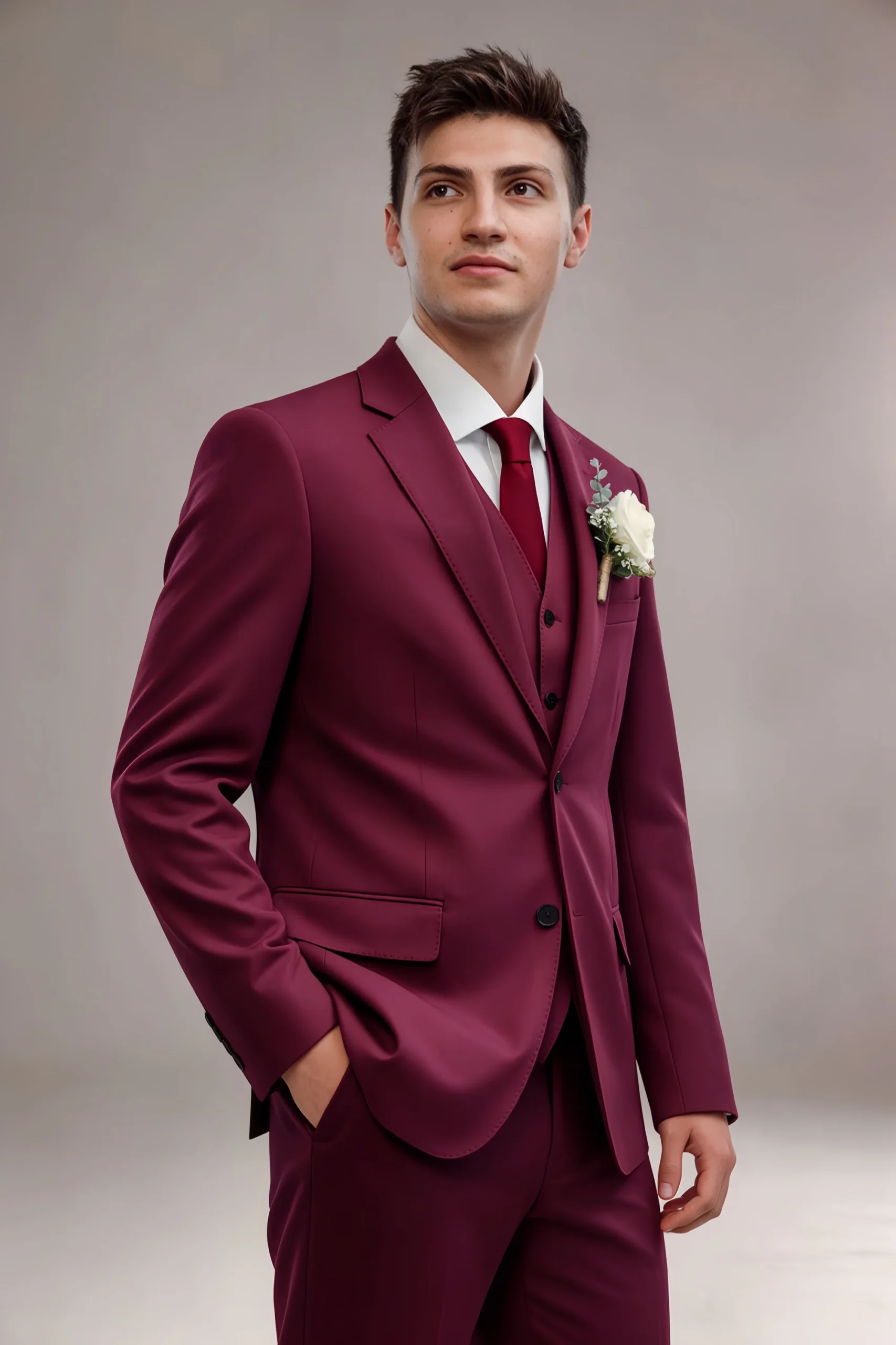 Jago Burgundy 3-Piece Suit - Image 7