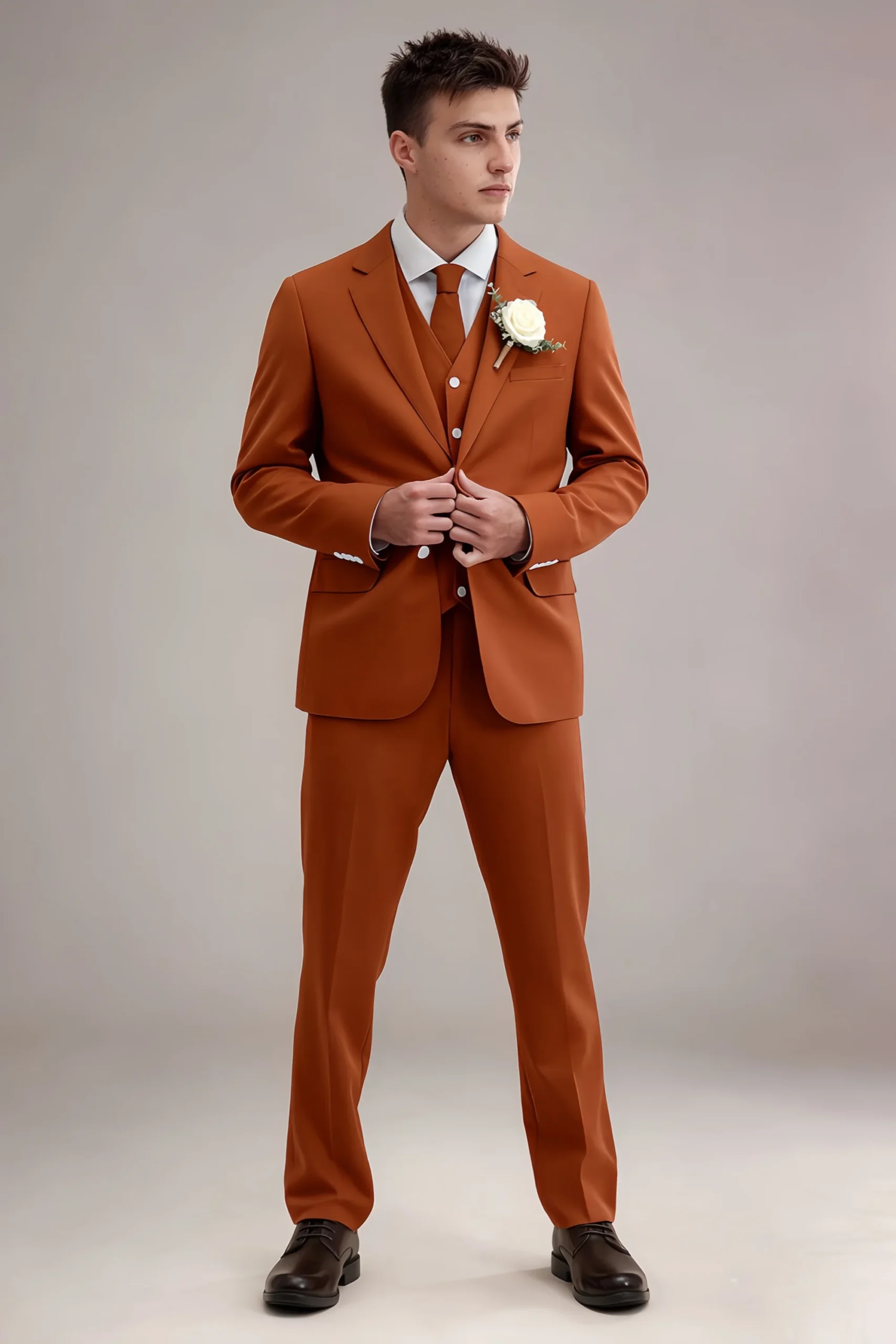 Jago Burnt Orange 3-Piece Suit
