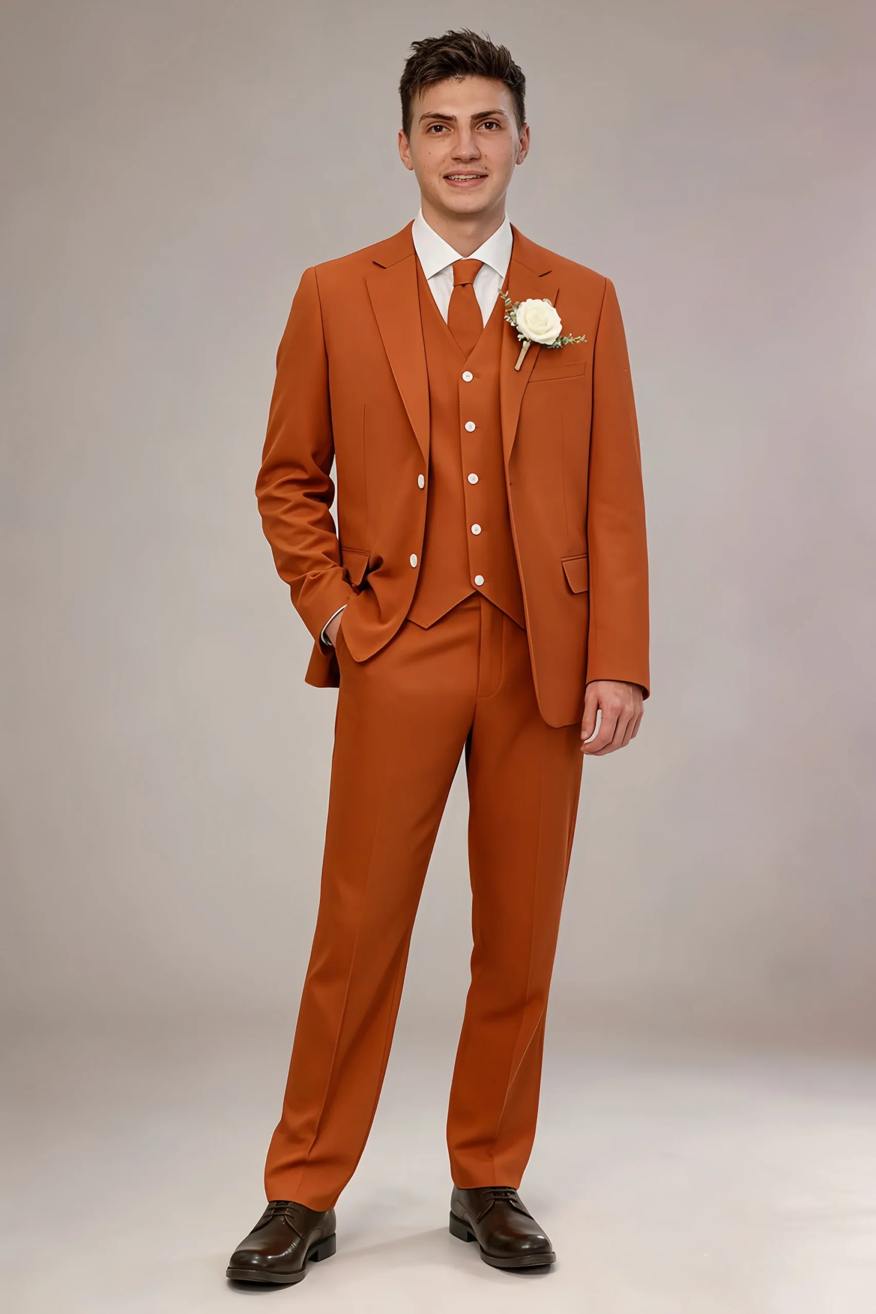 Jago Burnt Orange 3-Piece Suit - Image 4