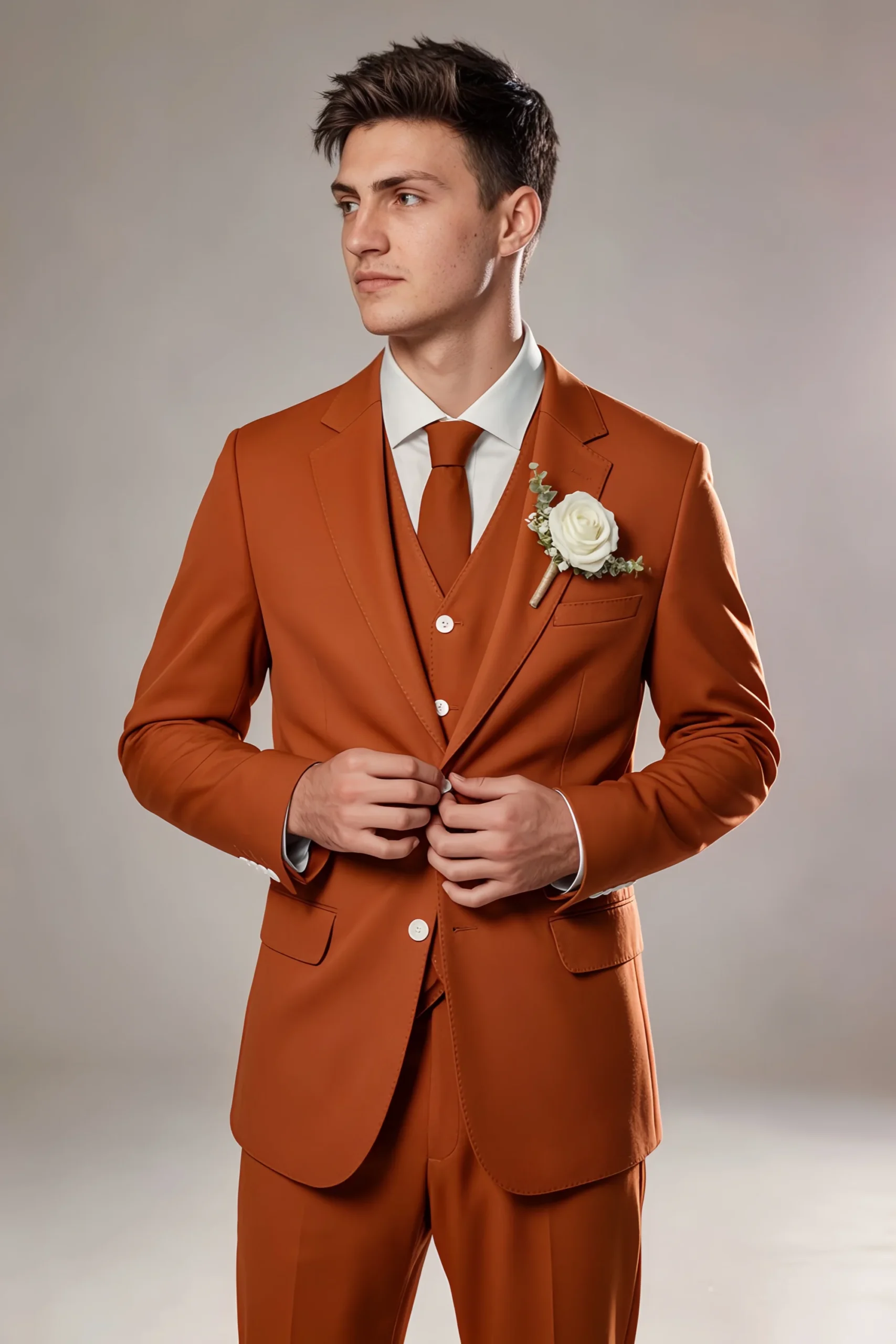 Jago Burnt Orange 3-Piece Suit - Image 7