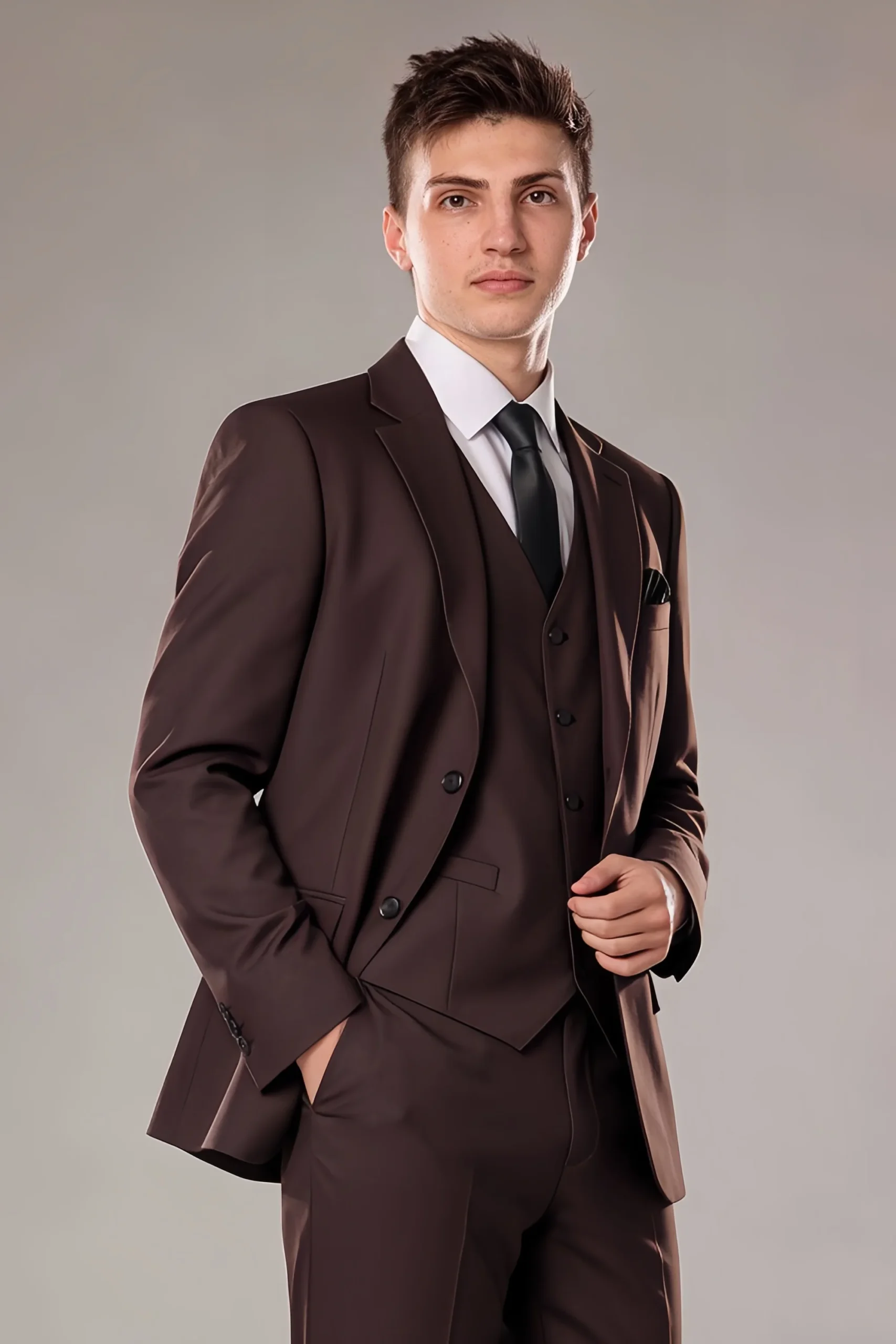 Jago Chocolate Brown 3-Piece Suit - Image 10