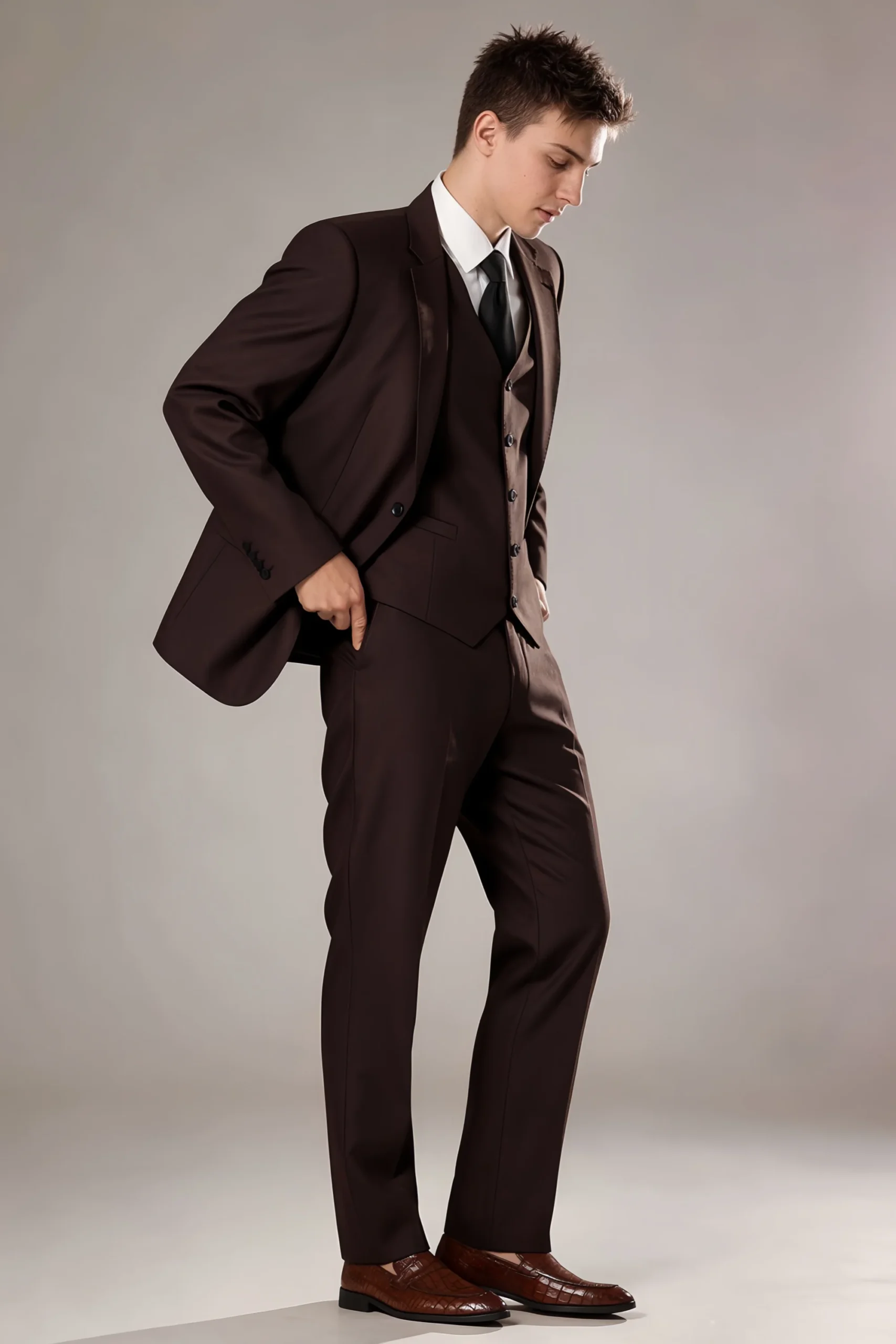 Jago Chocolate Brown 3-Piece Suit - Image 4