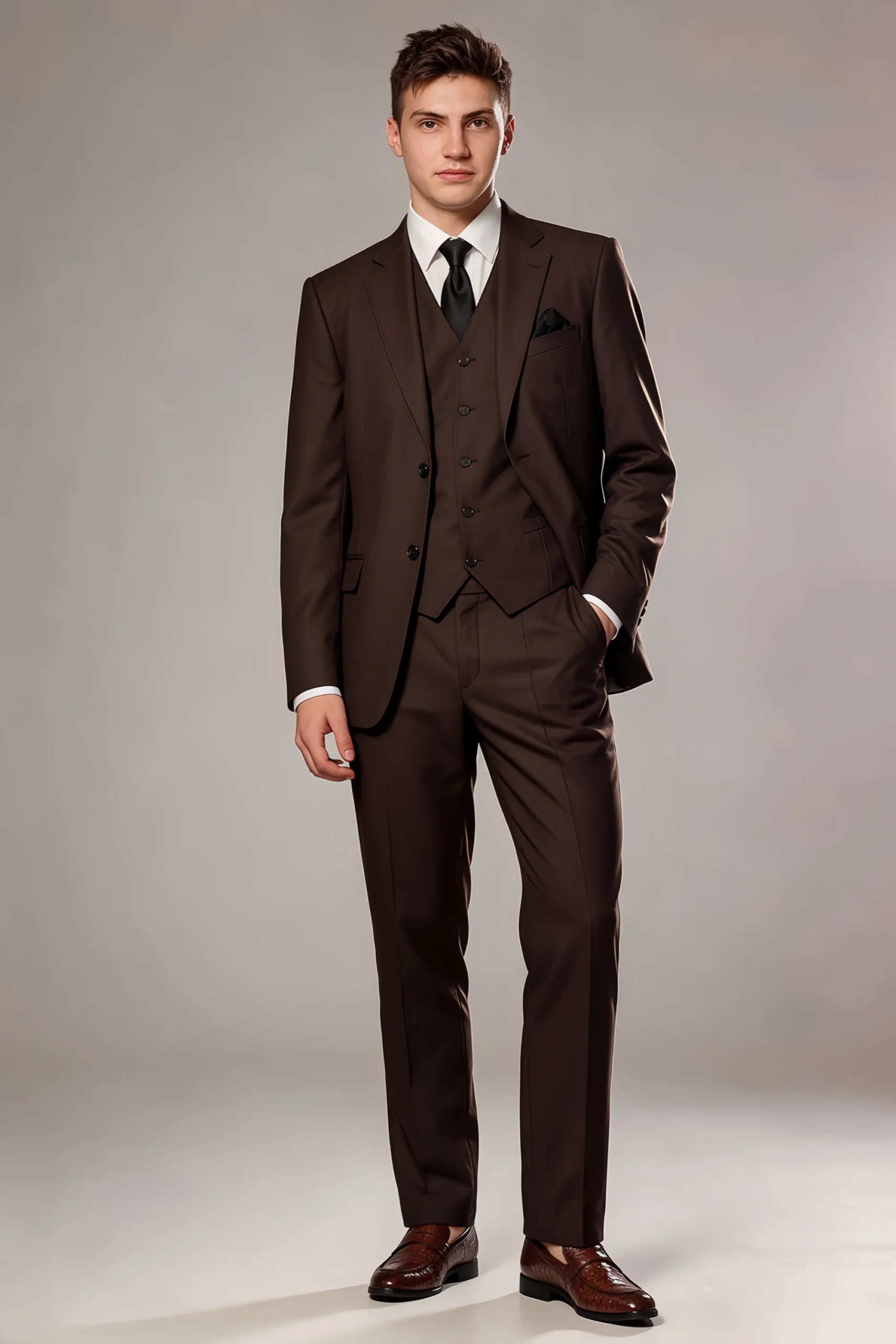 Jago Chocolate Brown 3-Piece Suit - Image 5