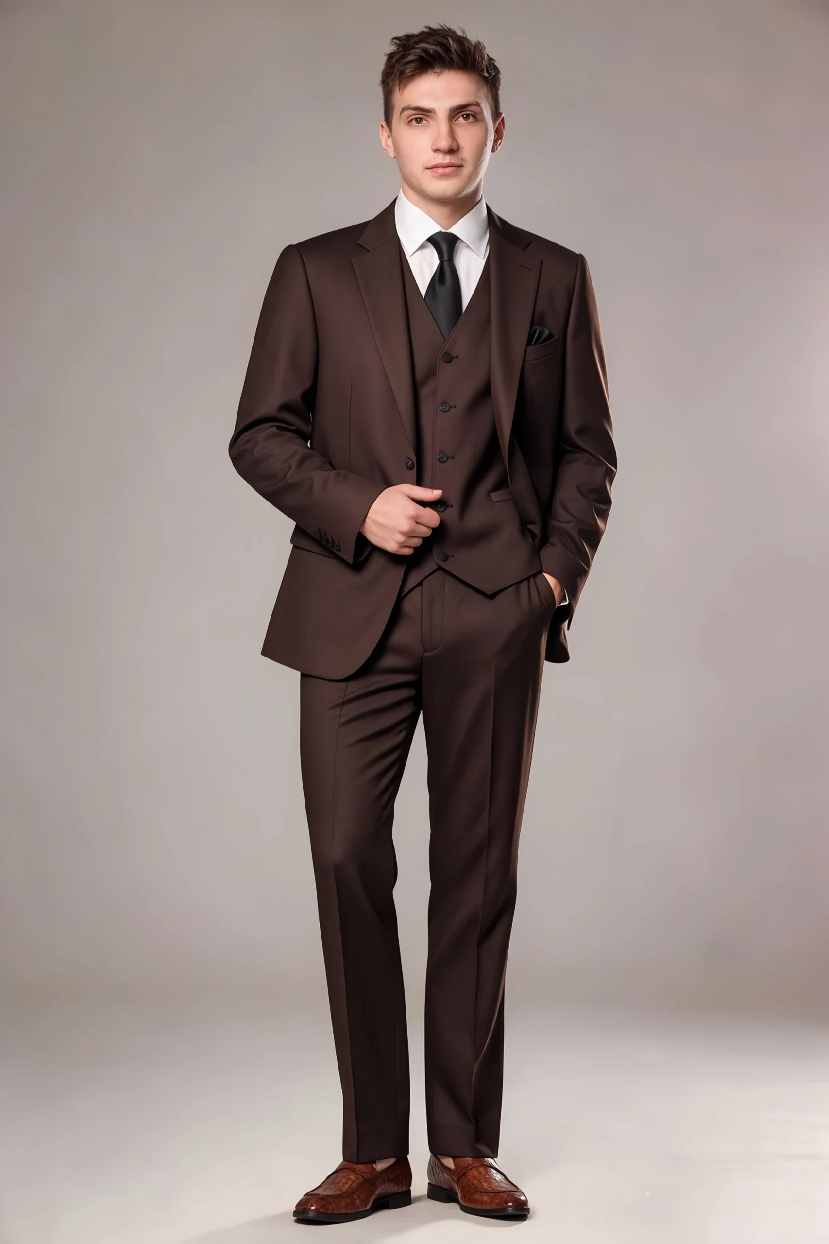 Jago Chocolate Brown 3-Piece Suit - Image 6