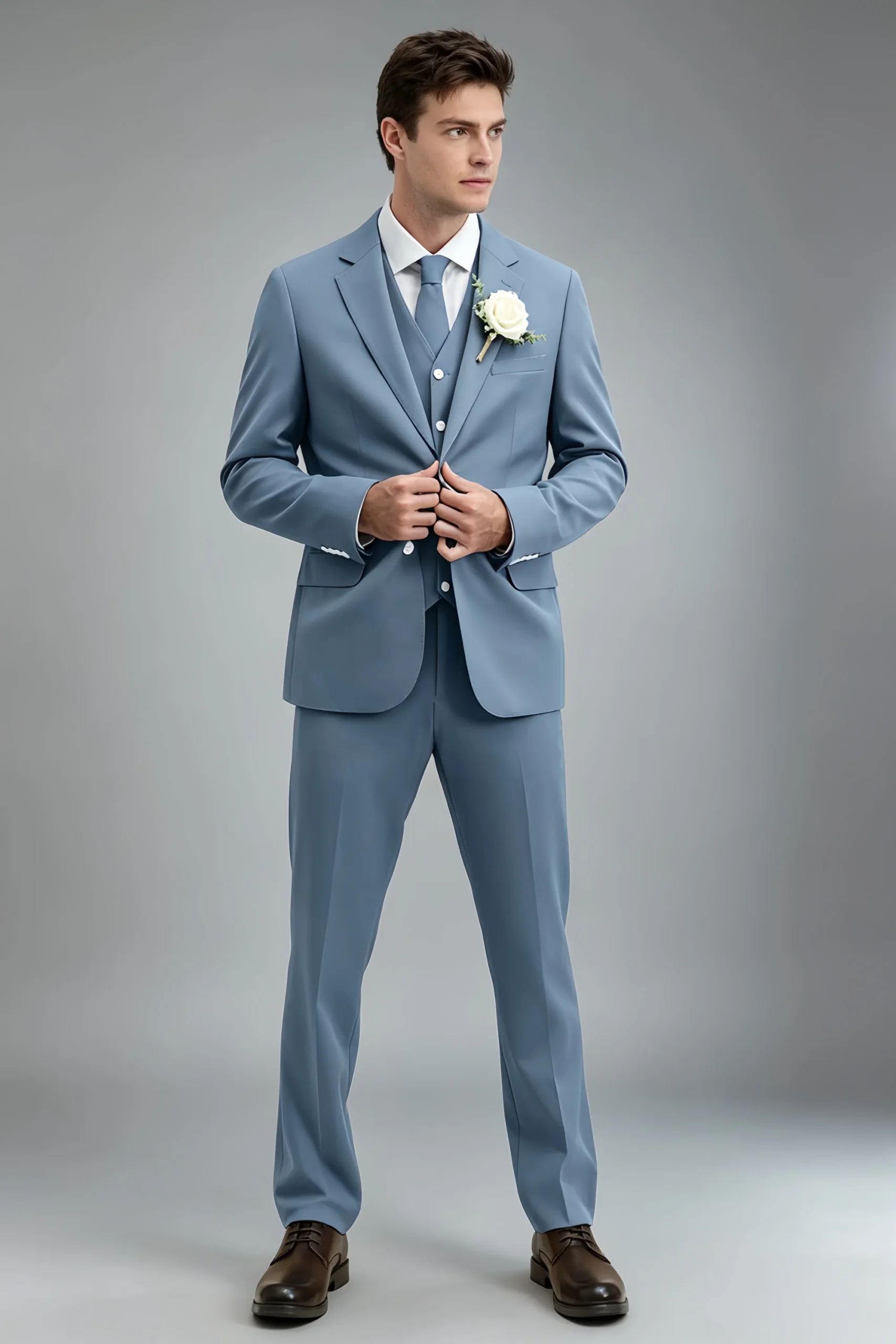 Jago Dusty Blue 3-Piece Suit - Image 4