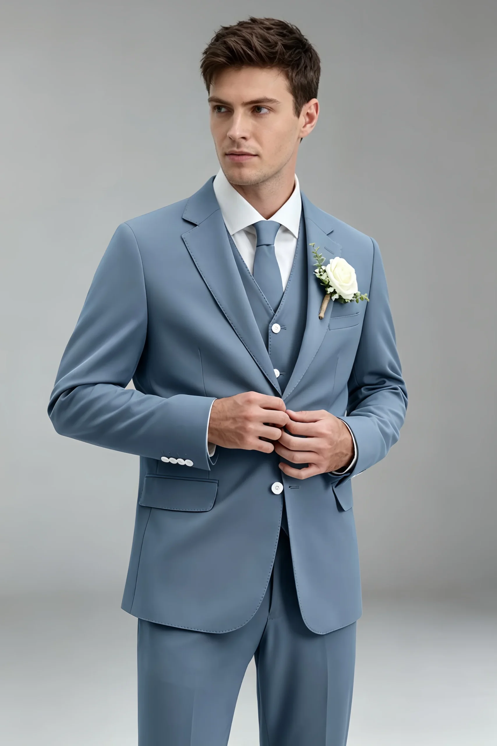 Jago Dusty Blue 3-Piece Suit - Image 7