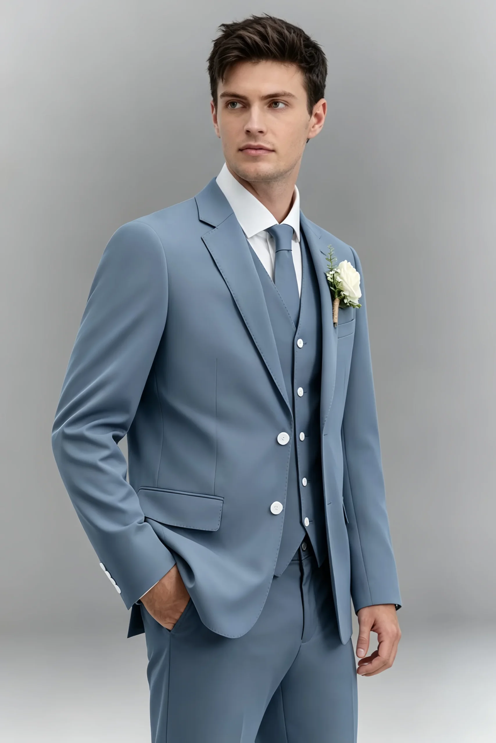 Jago Dusty Blue 3-Piece Suit - Image 8