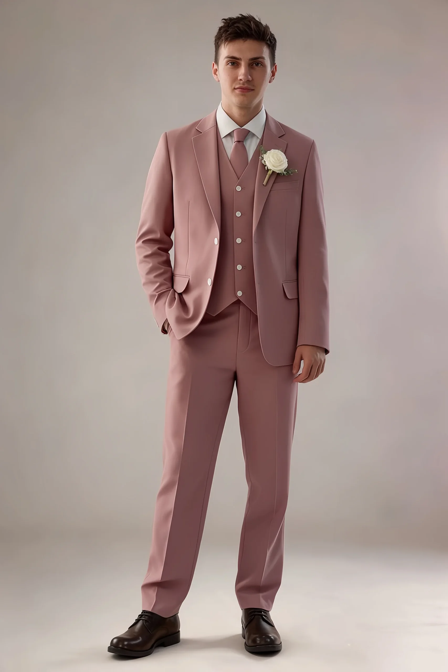 Jago Dusty Rose 3-Piece Suit - Image 4
