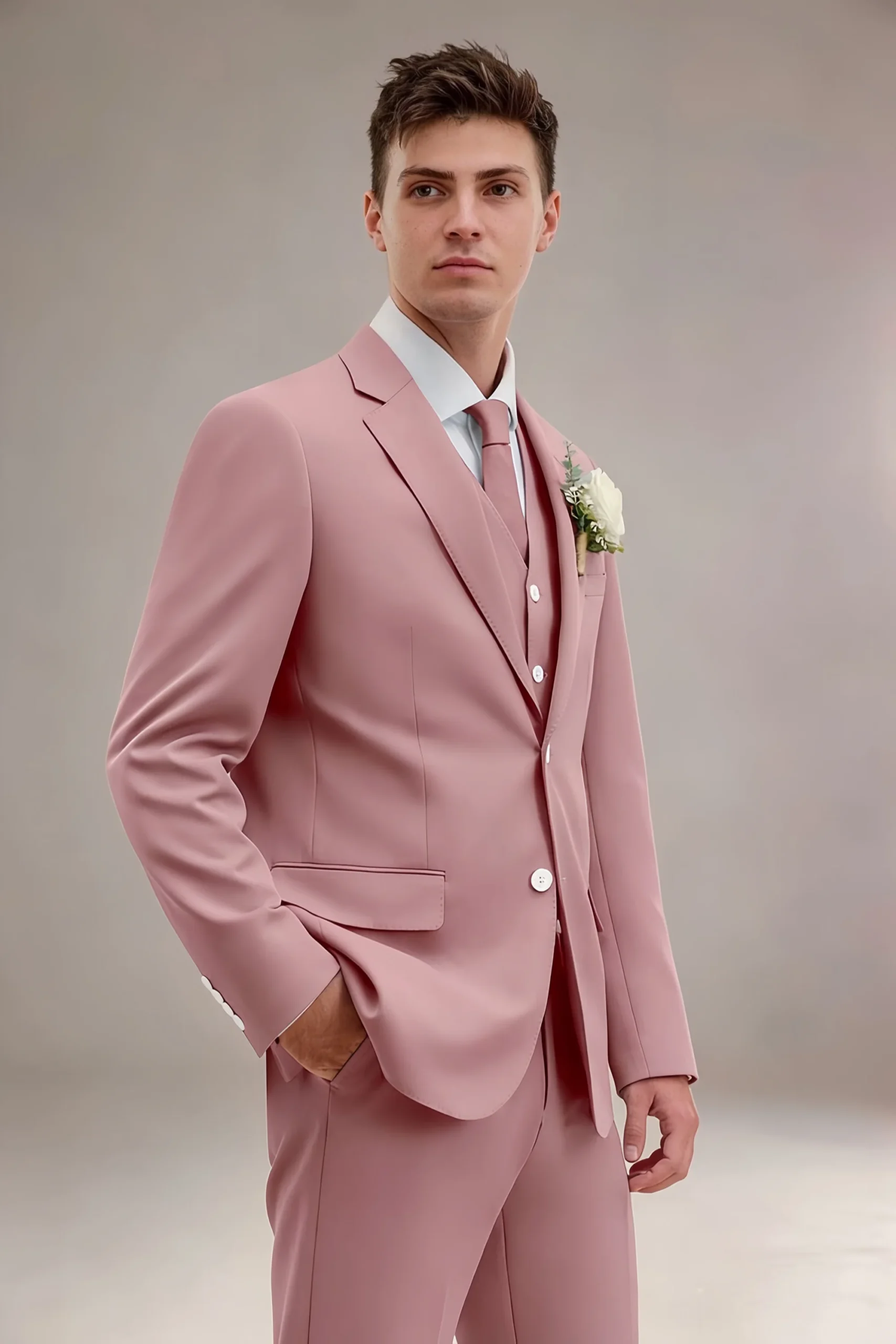 Jago Dusty Rose 3-Piece Suit - Image 8