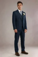 Jago Navy Blue 3-Piece Suit