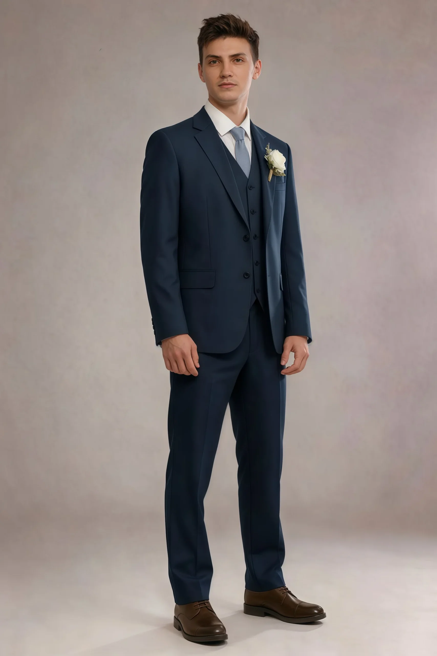 Jago Navy Blue 3-Piece Suit