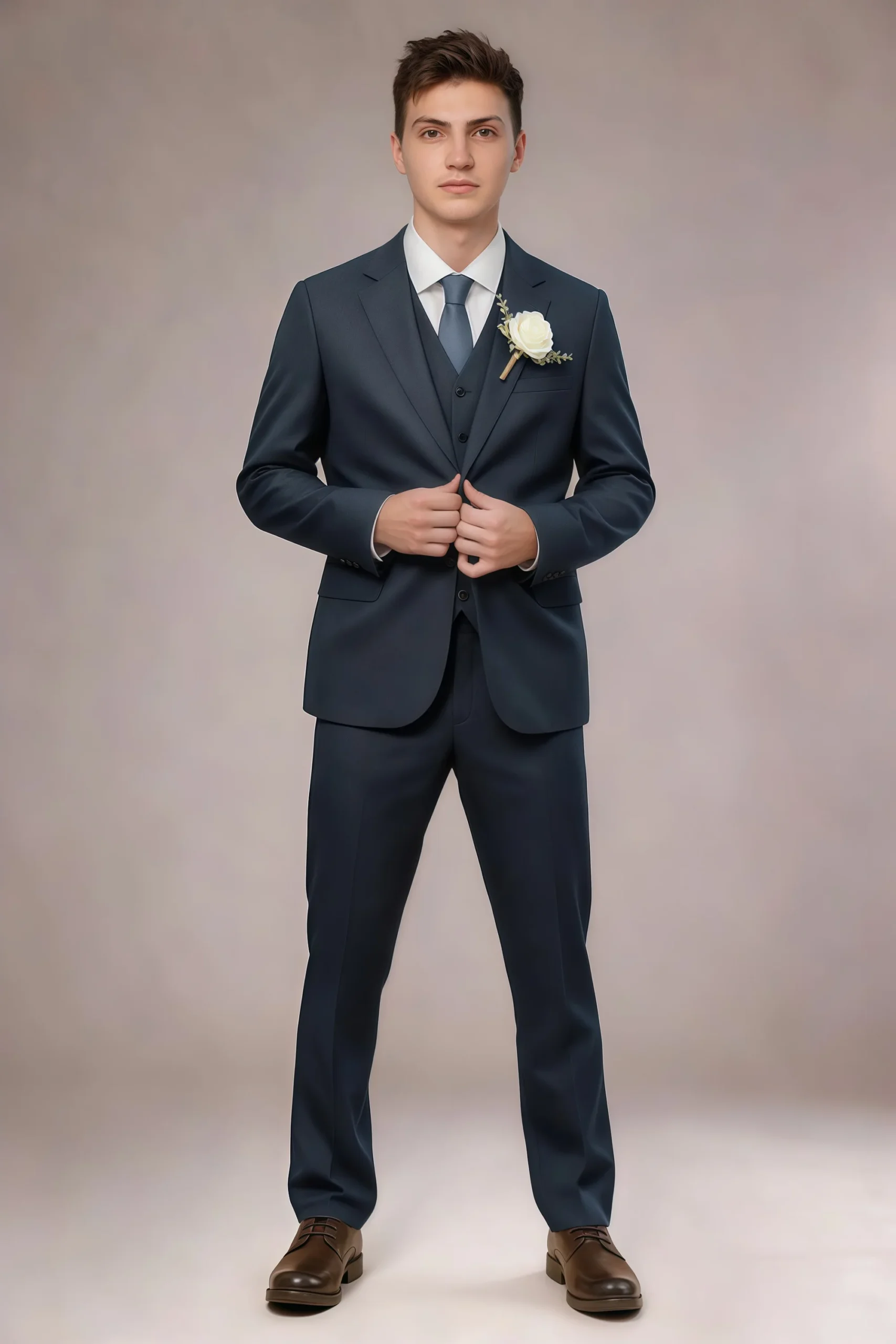 Jago Navy Blue 3-Piece Suit - Image 4
