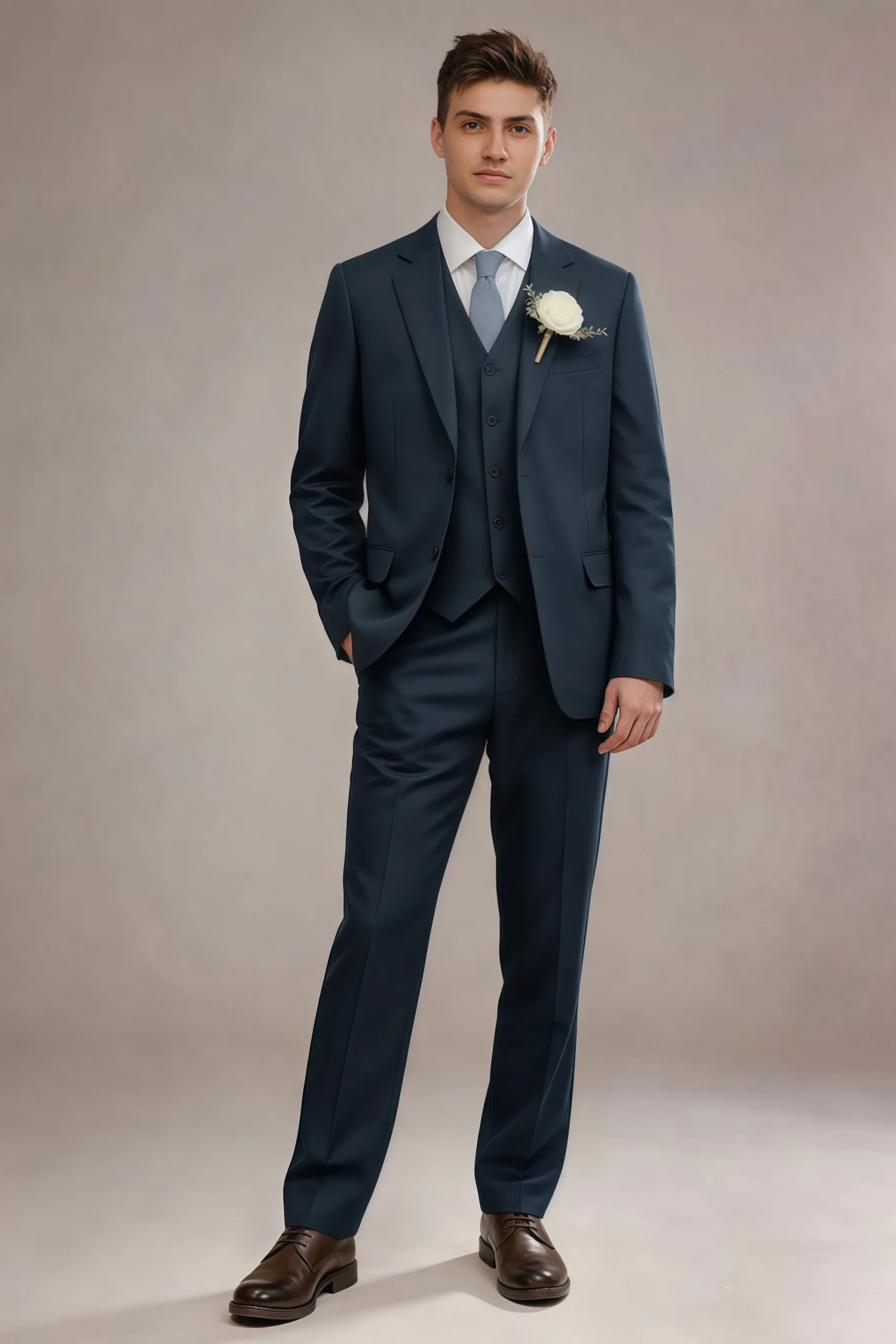 Jago Navy Blue 3-Piece Suit - Image 5