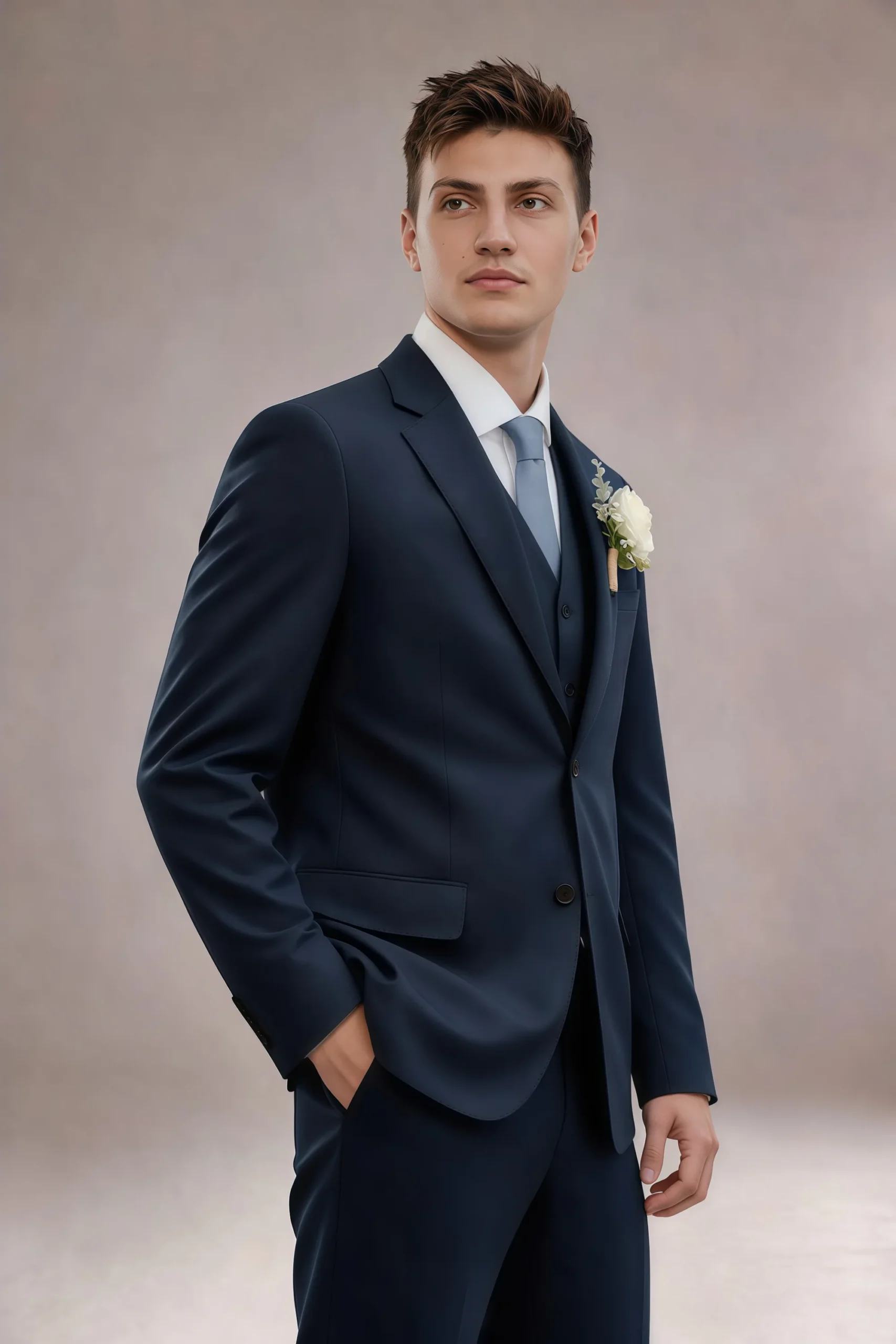 Jago Navy Blue 3-Piece Suit - Image 7