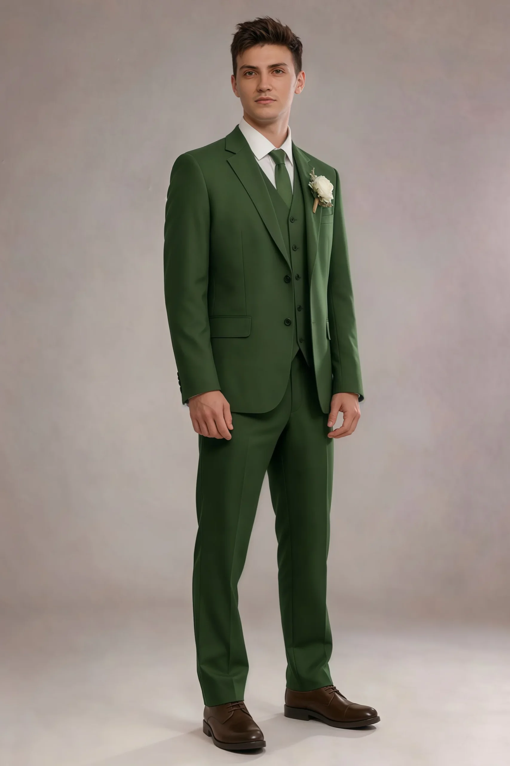 Jago Olive Green 3-Piece Suit - Image 4
