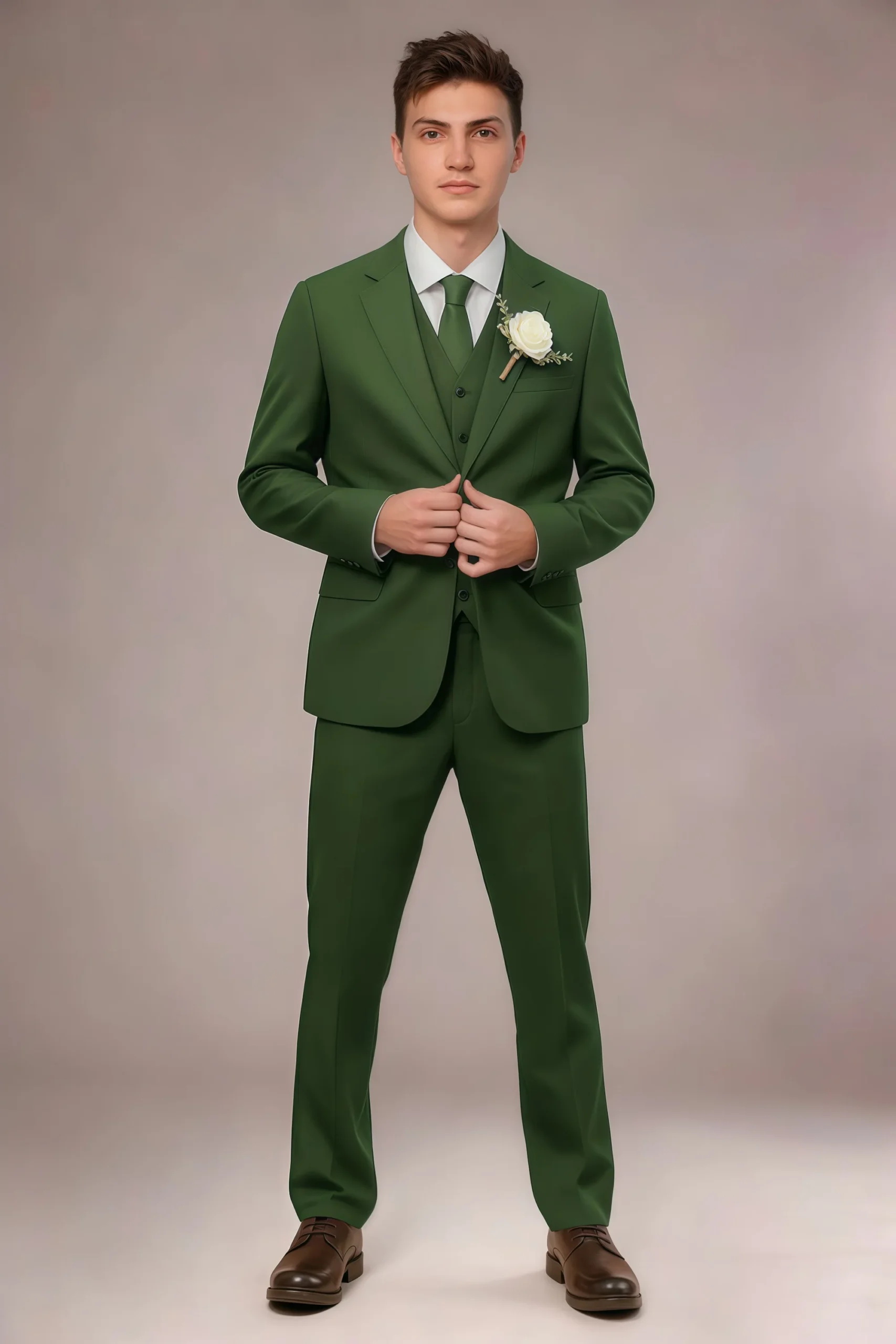 Jago Olive Green 3-Piece Suit - Image 5