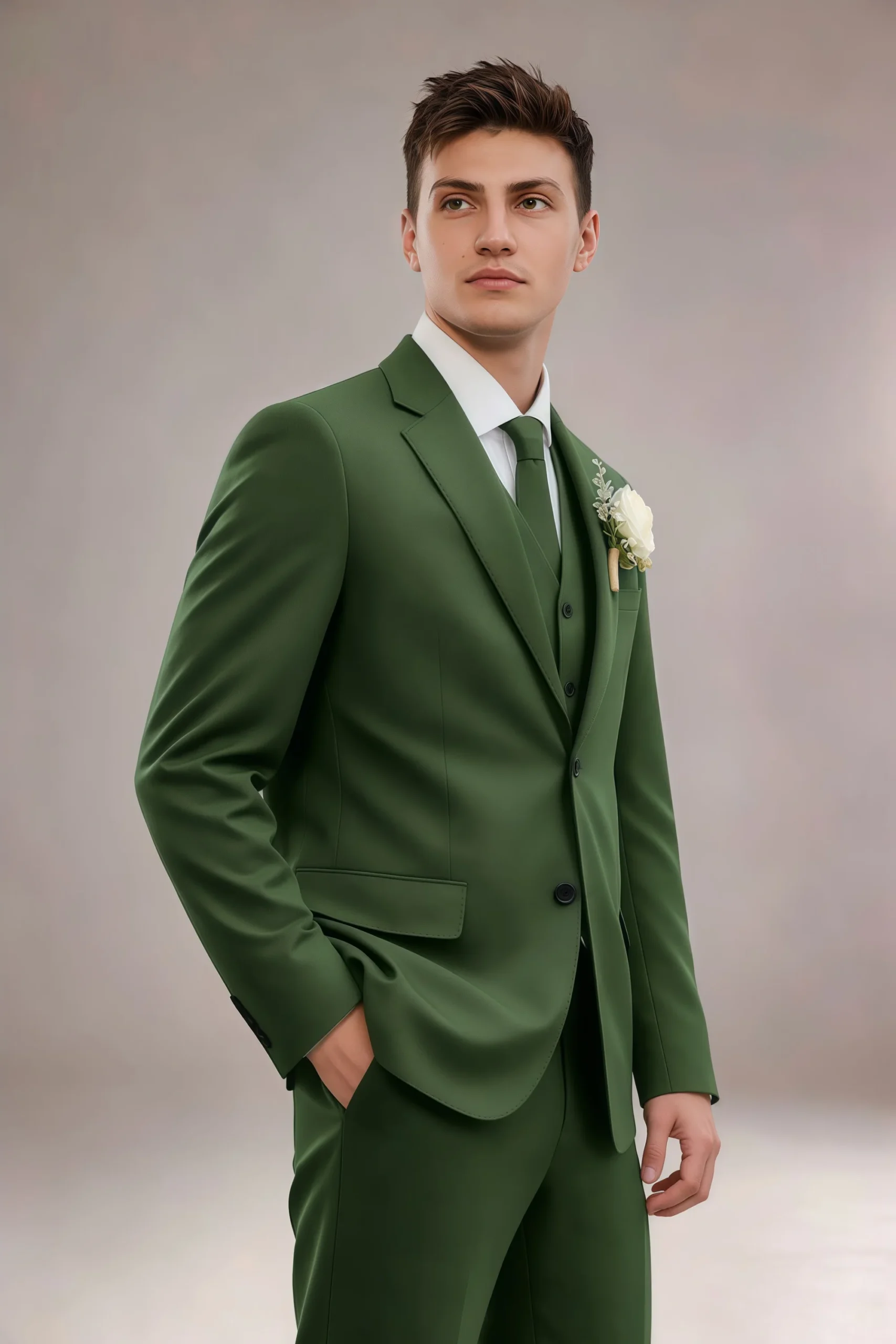 Jago Olive Green 3-Piece Suit - Image 7