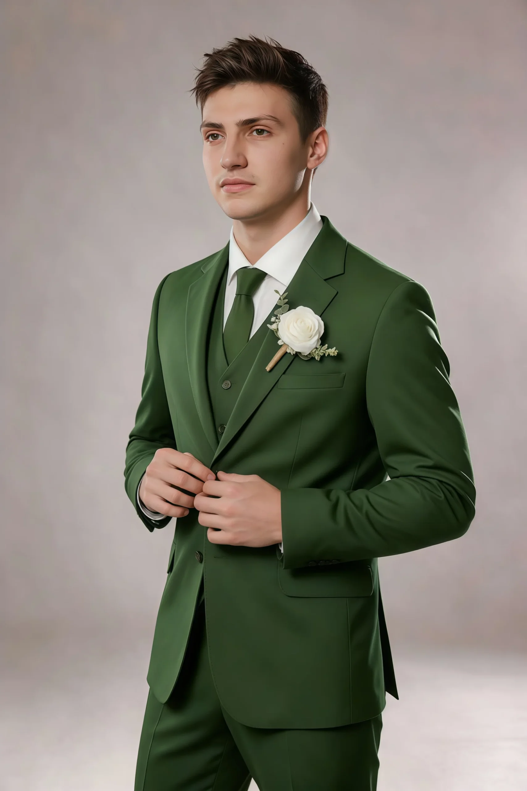 Jago Olive Green 3-Piece Suit - Image 8