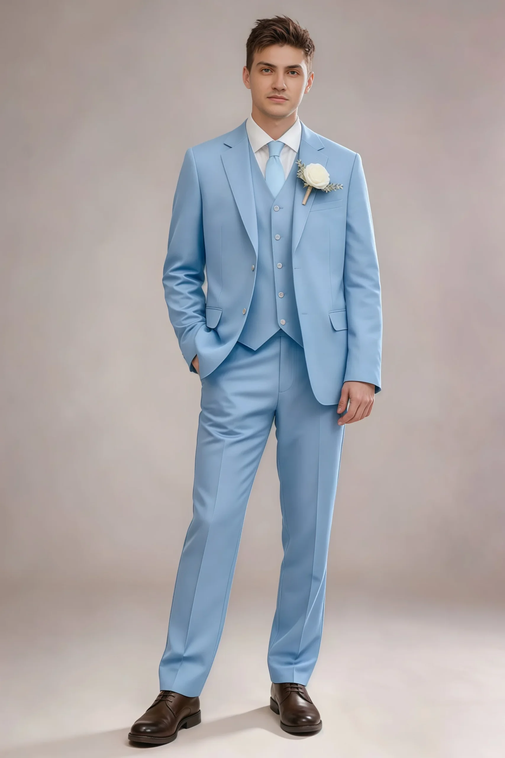 Jago Sky Blue 3-Piece Suit