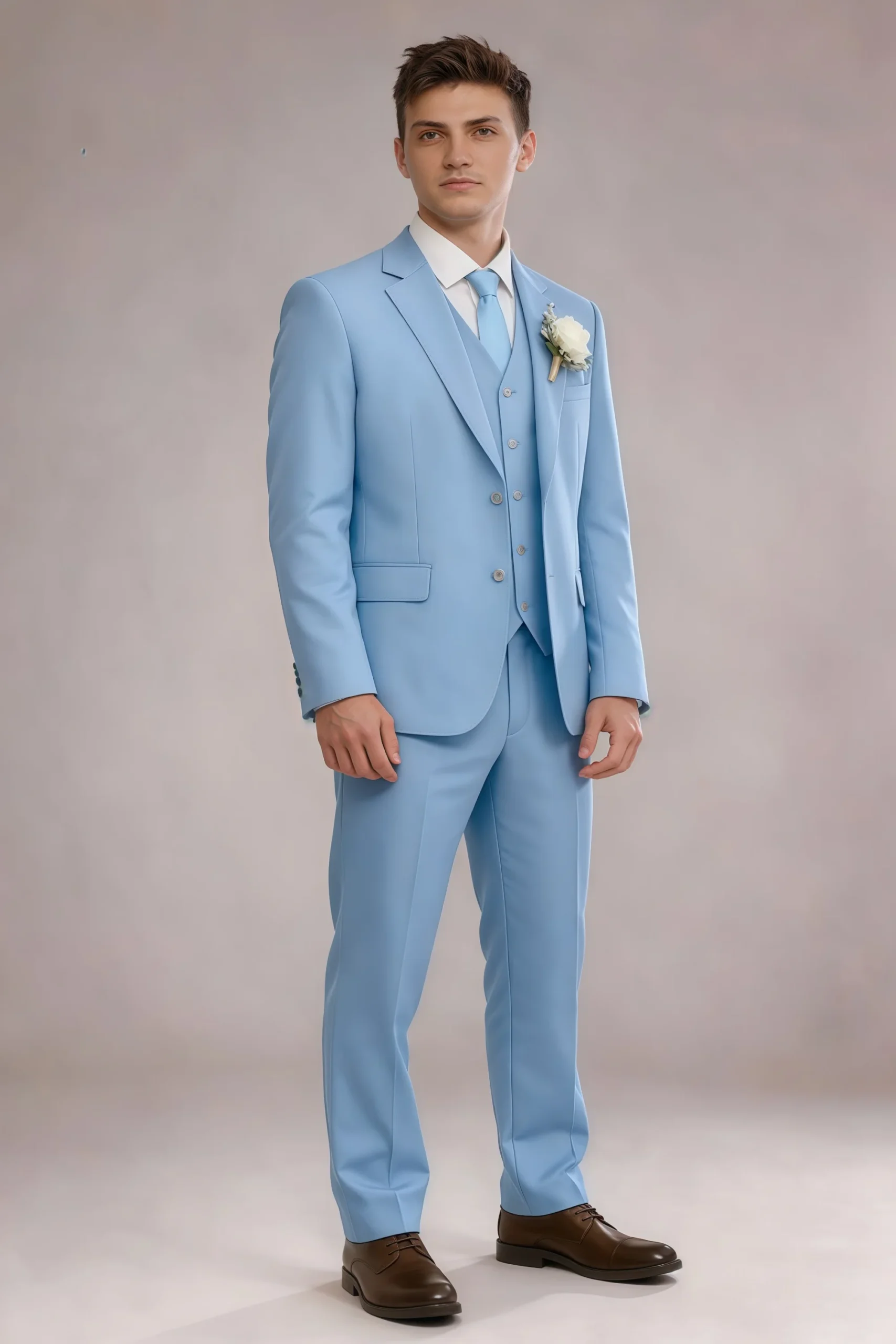 Jago Sky Blue 3-Piece Suit - Image 4