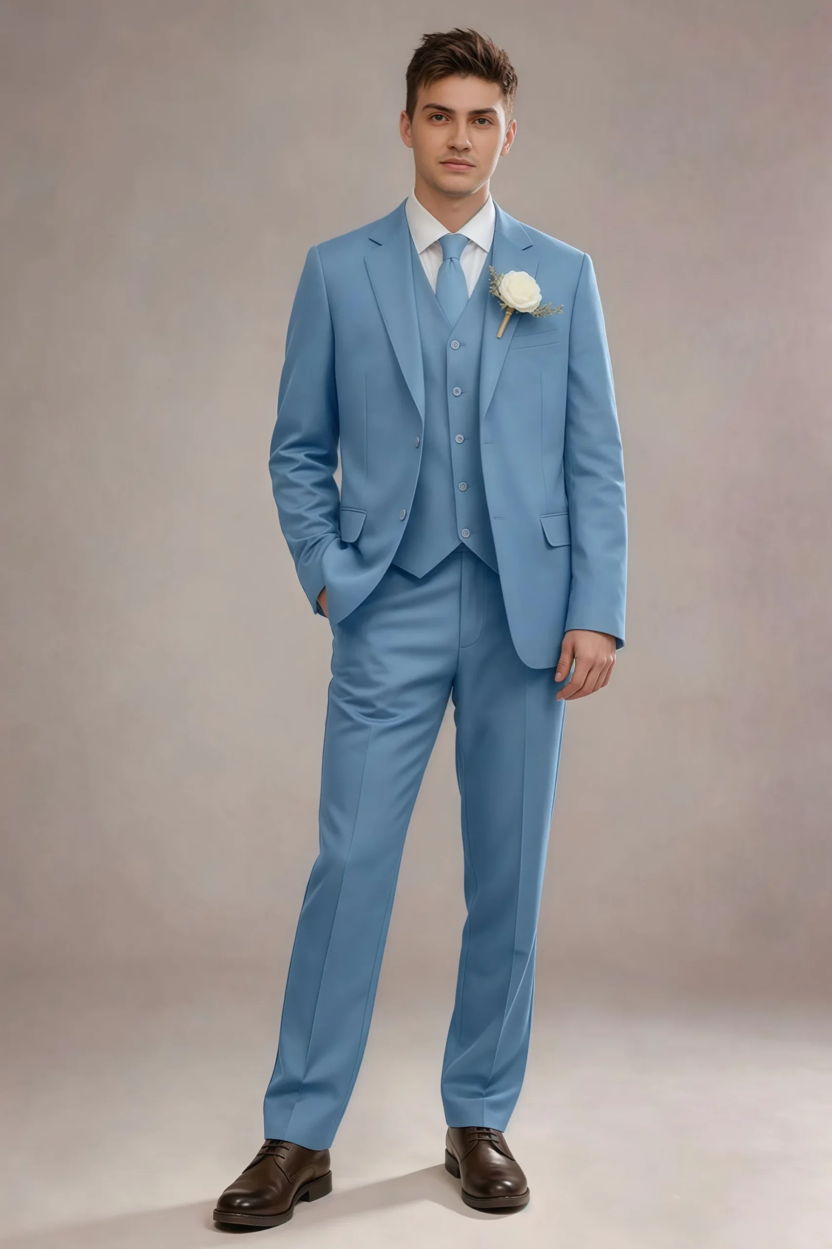 Jago Steel Blue 3-Piece Suit - Image 4