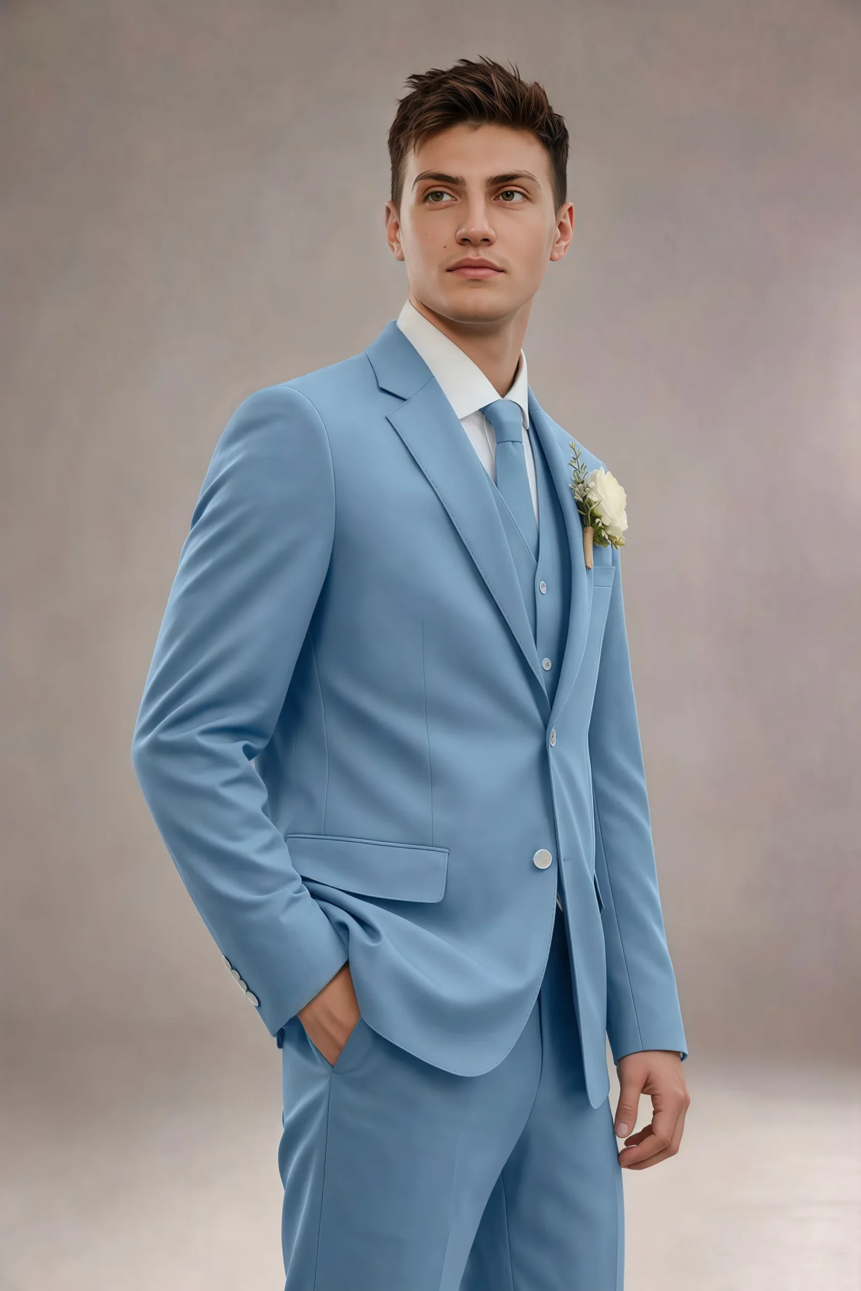 Jago Steel Blue 3-Piece Suit - Image 7