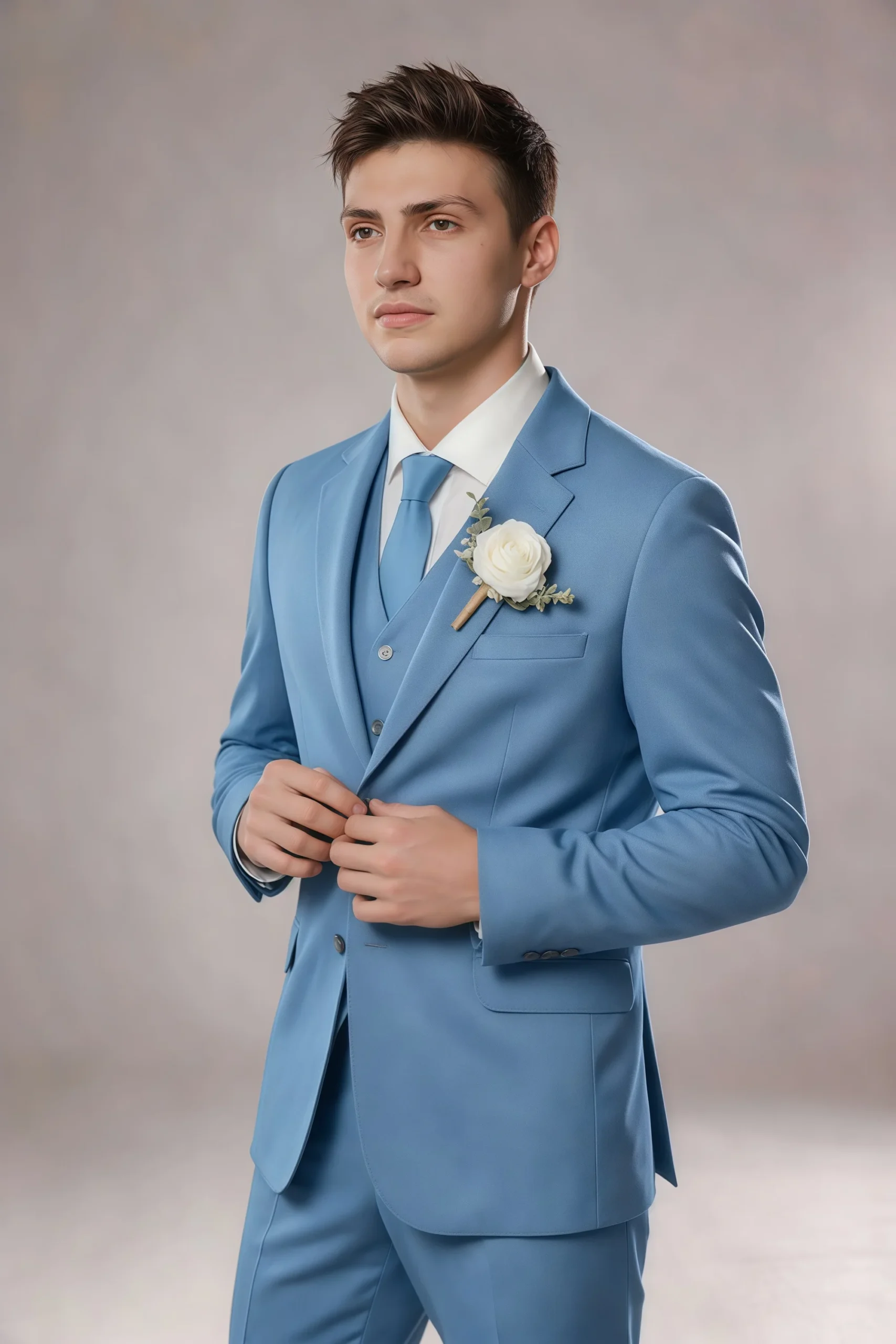 Jago Steel Blue 3-Piece Suit - Image 8